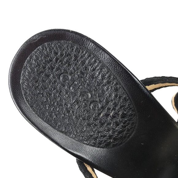 Gucci GG Logo Open Toe Stiletto Sandal Heel Sz 9 - Picture 6 of 8